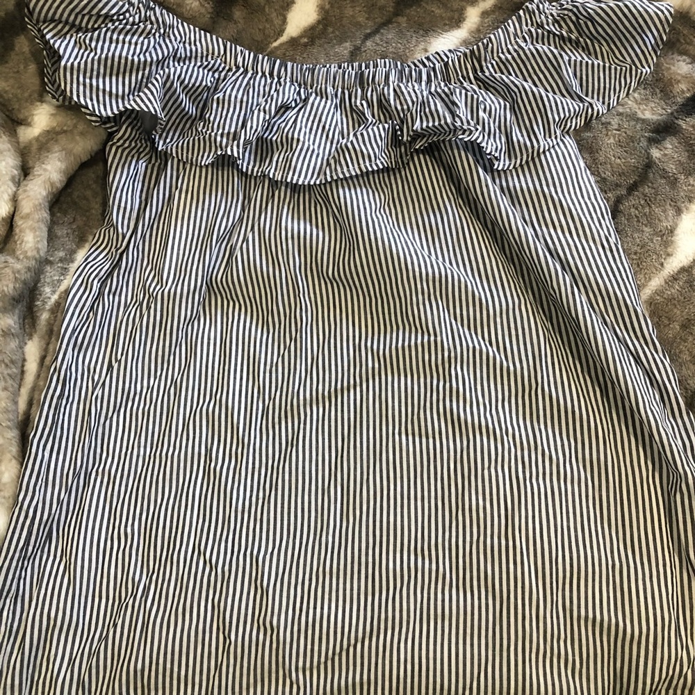 Striped off the shoulder dress